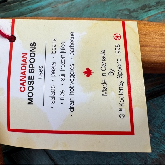 Vintage 90s Wooden Birch Canadian Moose Spoons - Picture 4 of 6